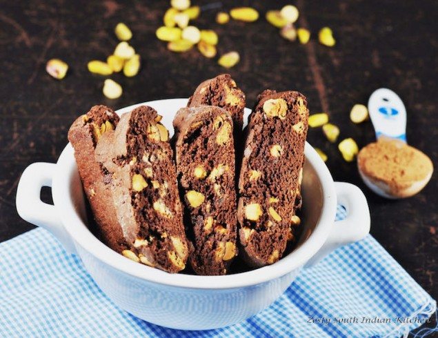 Double Chocolate and Pistachio Biscotti