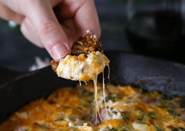 Warm Ham and Cheese Spinach Dip