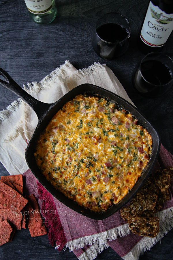 Warm Ham and Cheese Spinach Dip