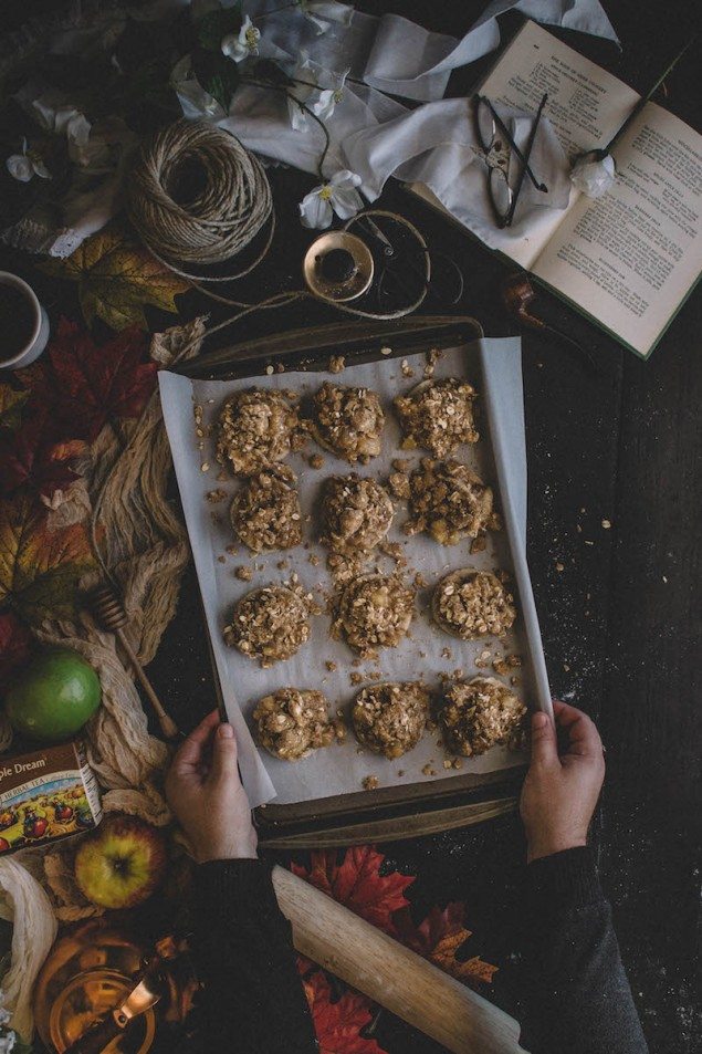 Dutch Apple Pie Cookies with Caramel Glaze