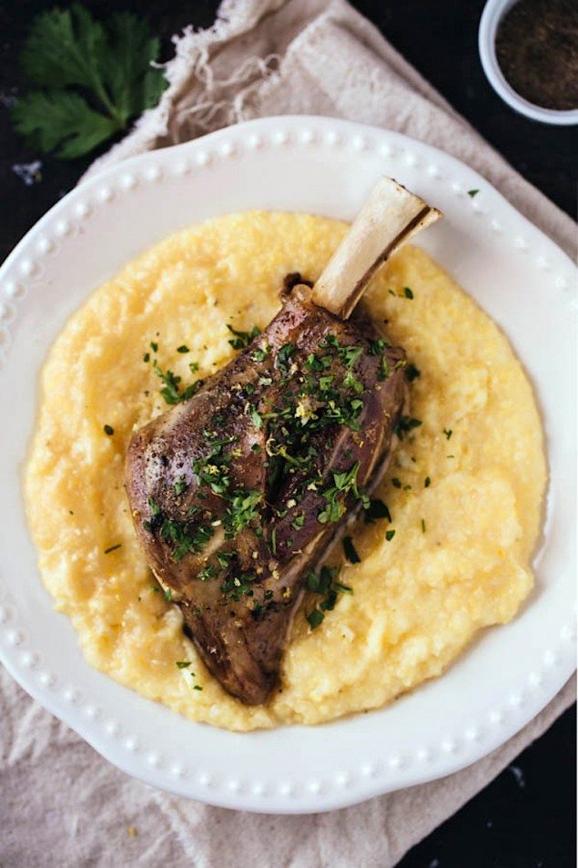 Mustard Lamb Shank with Gremolata