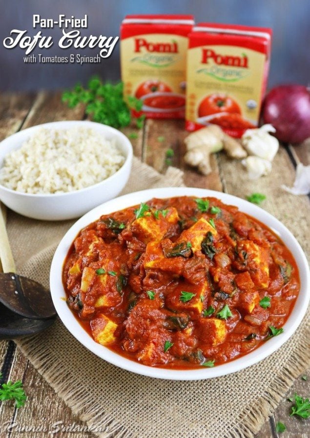 Tomato and Spinach Tofu Curry