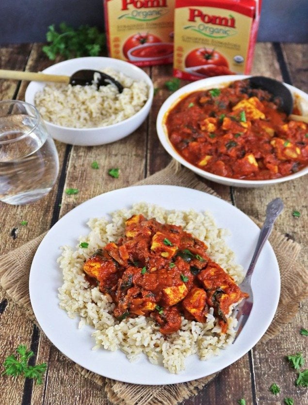 Tomato and Spinach Tofu Curry