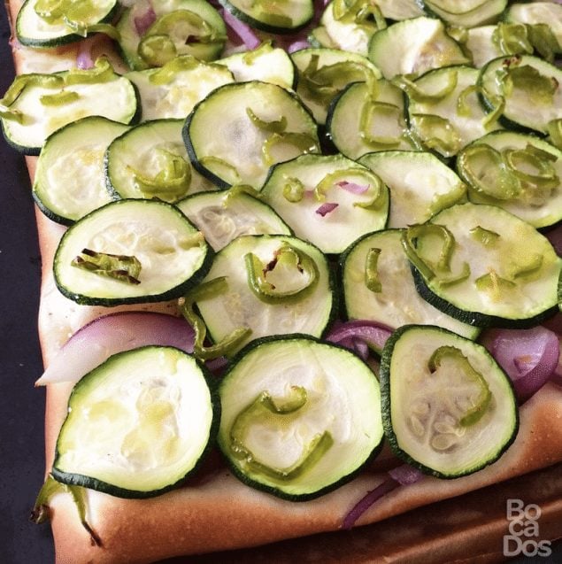 Zucchini and Red Onions Flatbread