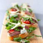 Steak and Roasted Tomato Bruschetta