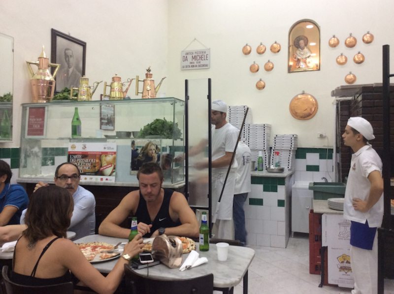 Eating a Pizza at Pizzeria Da Michele Naples