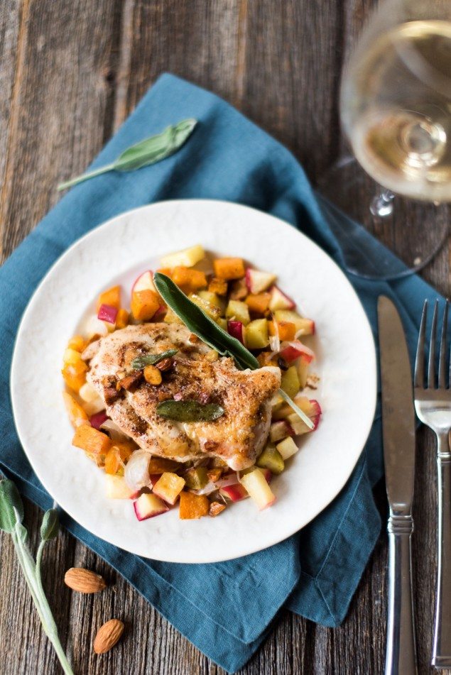 Fresh Dinners for 2017: Pan-Seared Chicken with Honeynut Squash and Apple