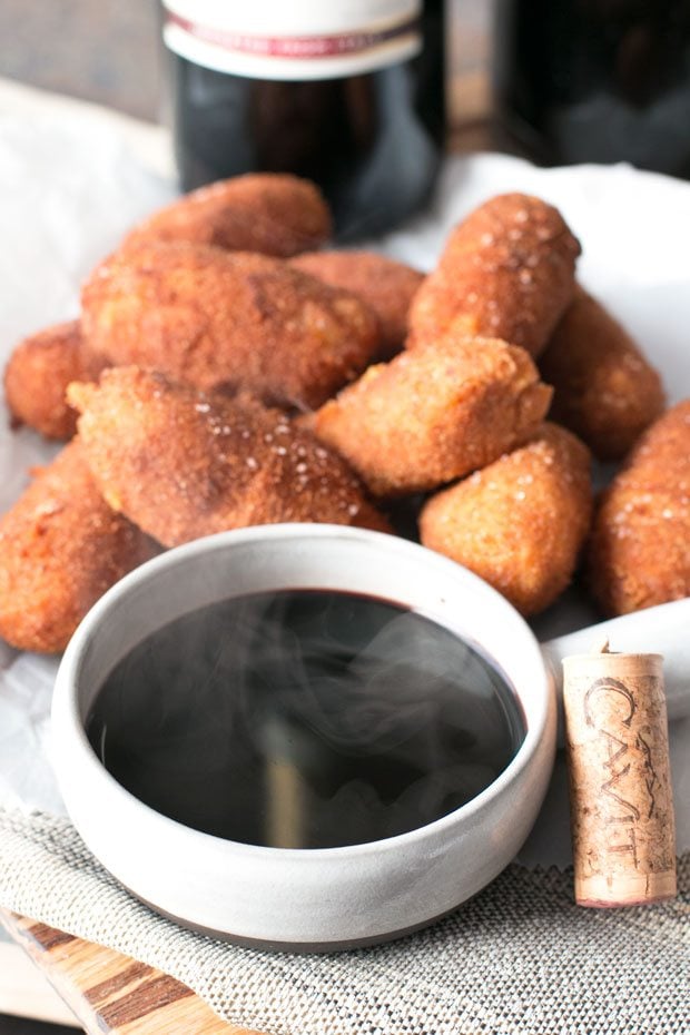 Chorizo and Cheese Croquettes with Red Wine Sauce