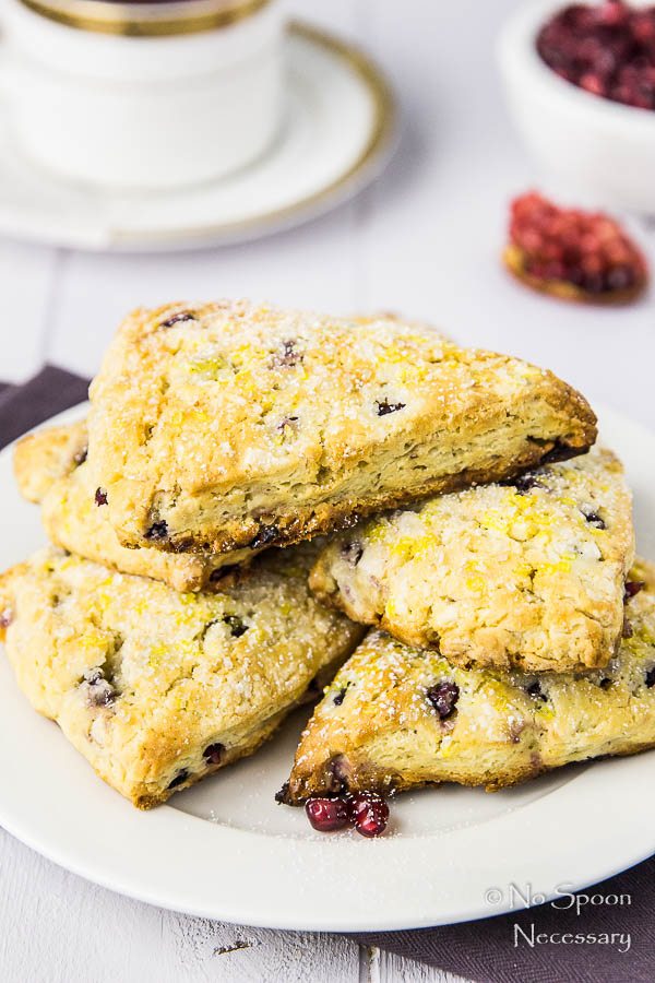 Pomegranate Cranberry Scones with Vanilla Butter