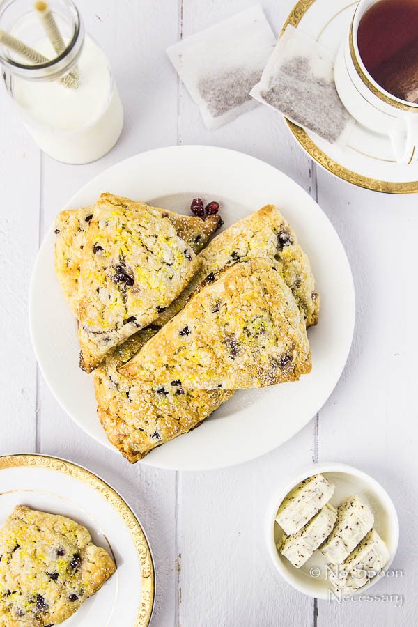 Pomegranate Cranberry Scones with Vanilla Butter