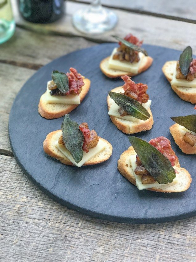 Prosciutto, Apple and Sage Crostini