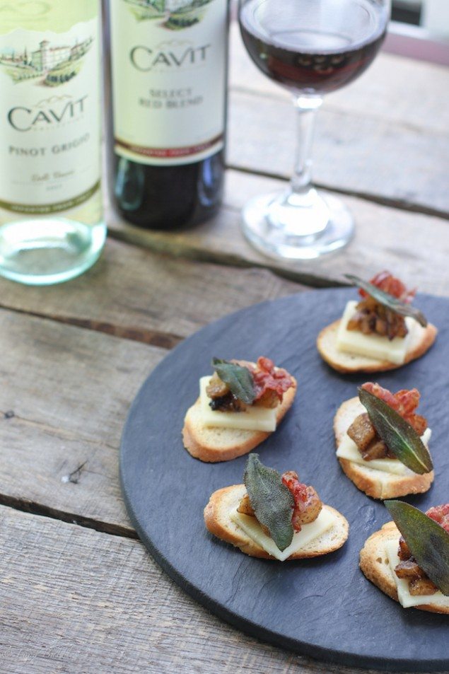 Prosciutto, Apple and Sage Crostini