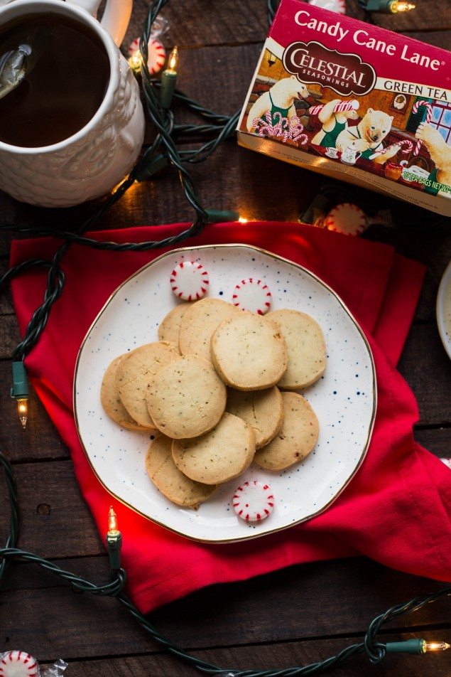 Peppermint Tea Shortbread Cookies