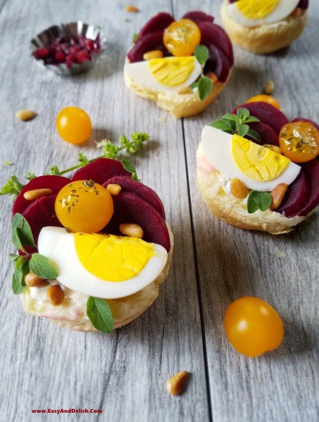 Pickled Beet and Goat Cheese Tarts