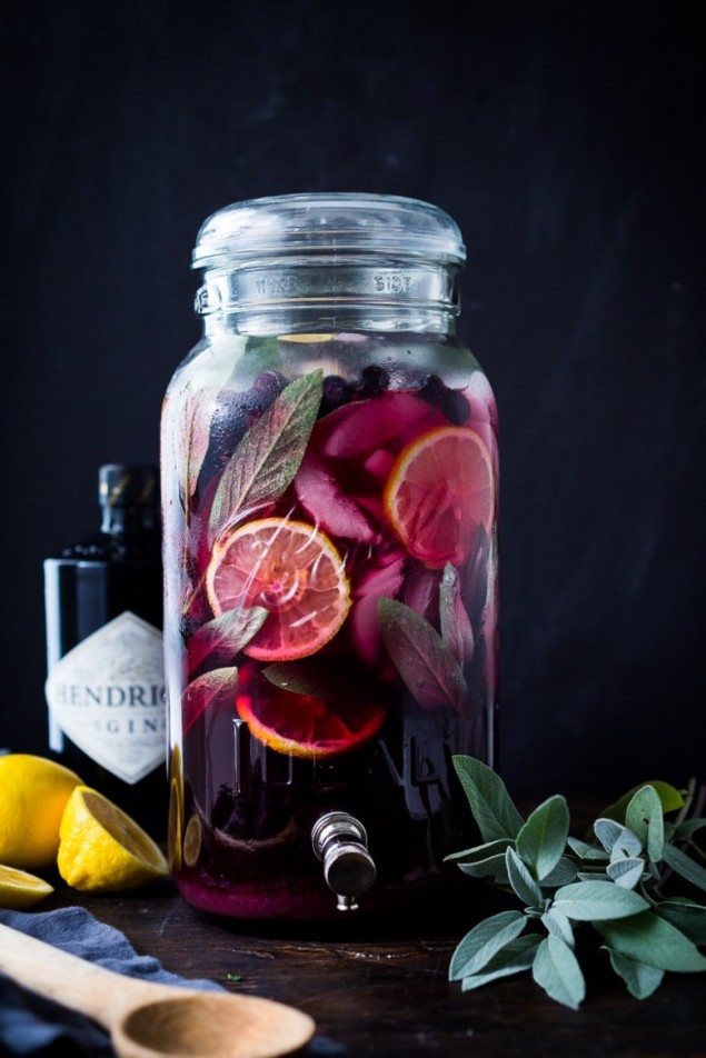 Blueberry and Sage Gin Punch