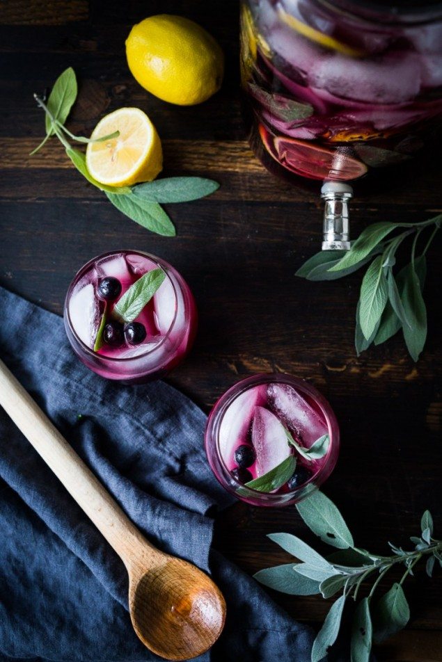 Blueberry and Sage Gin Punch