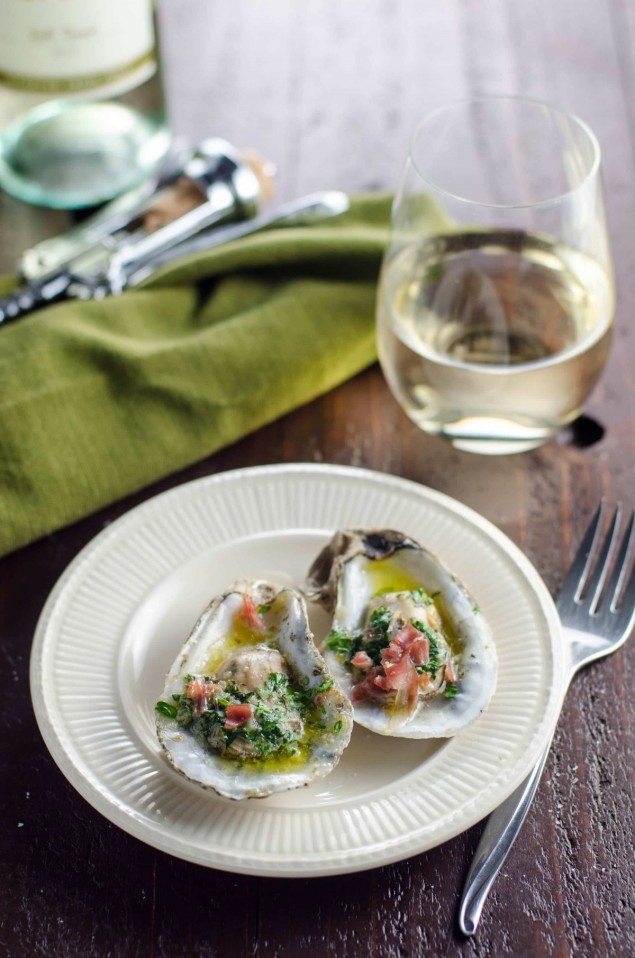 Herb Butter Baked Oysters with Prosciutto Recipe