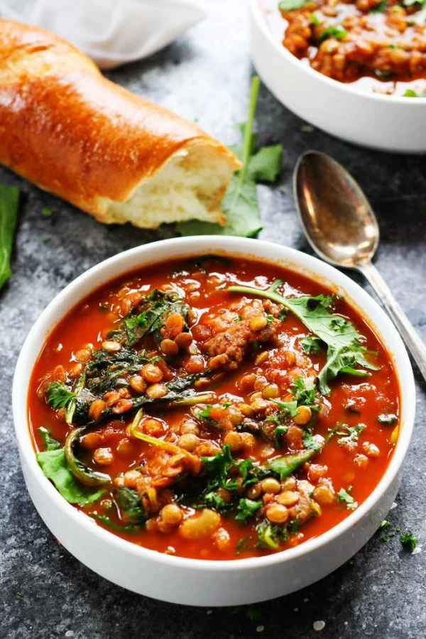 Sausage, Kale and Lentil Stew