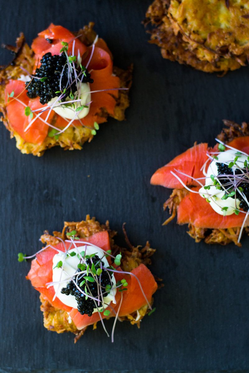 Parsnip Latkes with Smoked Salmon