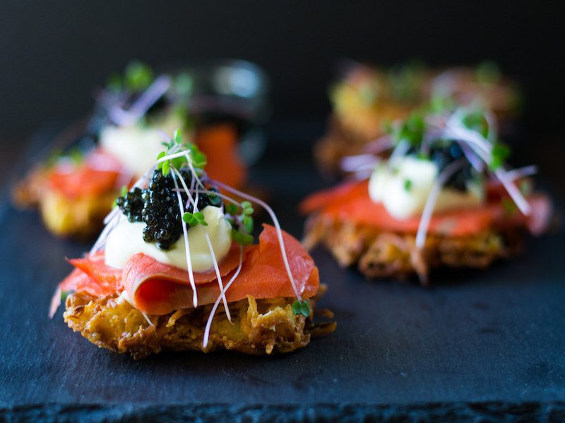 Parsnip Latkes with Smoked Salmon