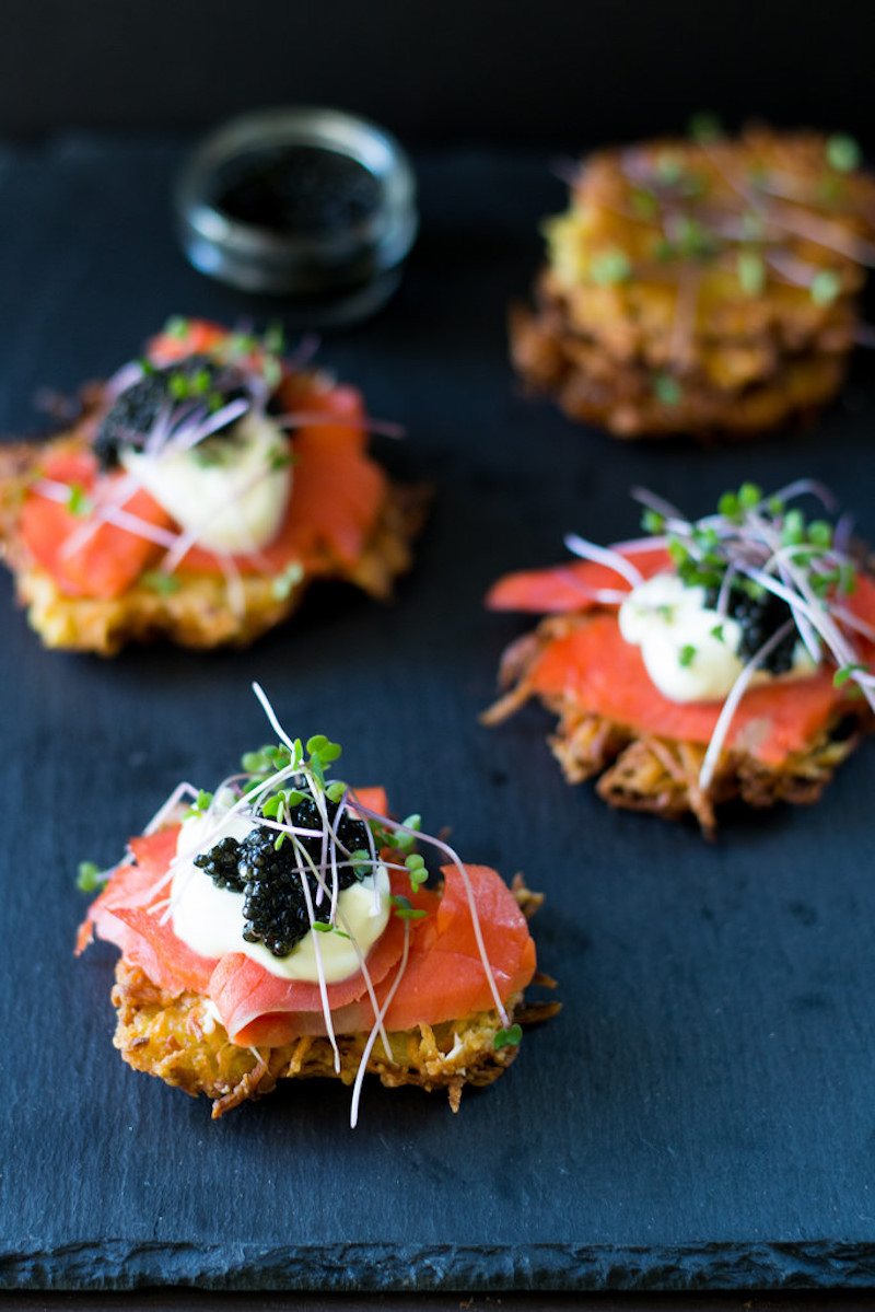 Parsnip Latkes with Smoked Salmon