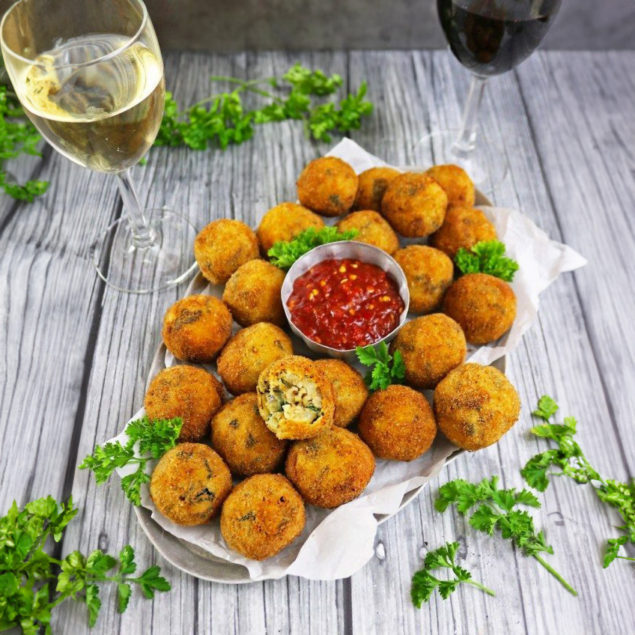 Collard Green and Black Eyed Peas Croquettes