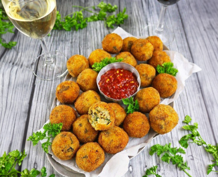 Collard Green and Black Eyed Peas Croquettes
