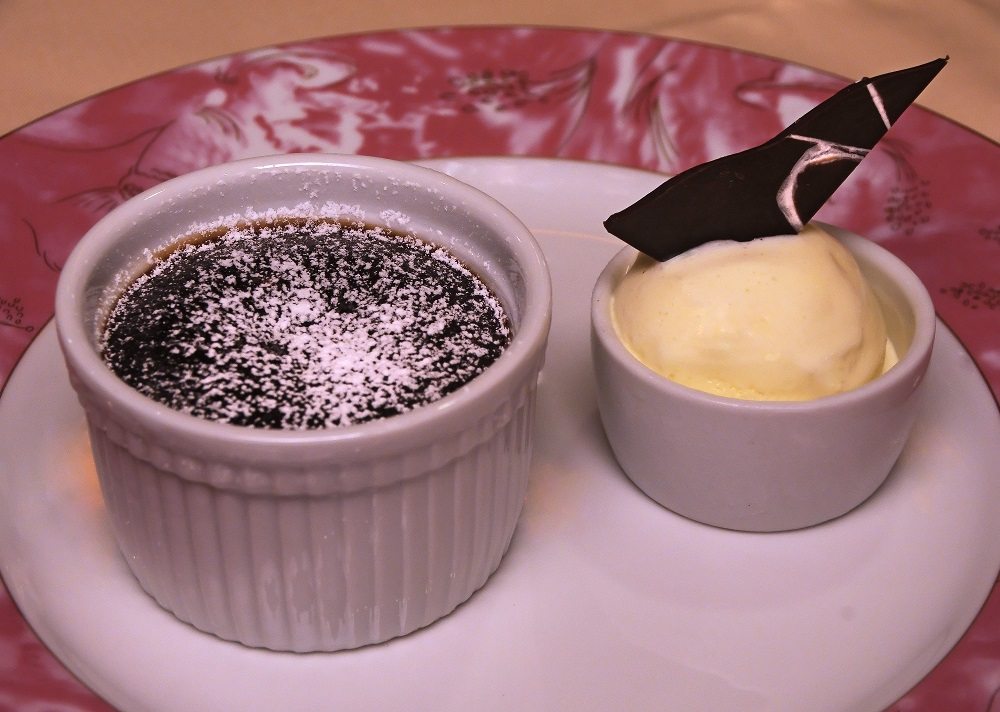 Chocolate Melting Cake is a popular dessert served on Carnival Cruise Lines' FunShips. This particular rendition was carefully crafted on the Carnival Imagination. The dessert is the most popular served on Carnival Cruise Lines ships, with 4,000 prepared per ship each week. (Photo by Andy Newman/Carnival Cruise Lines)