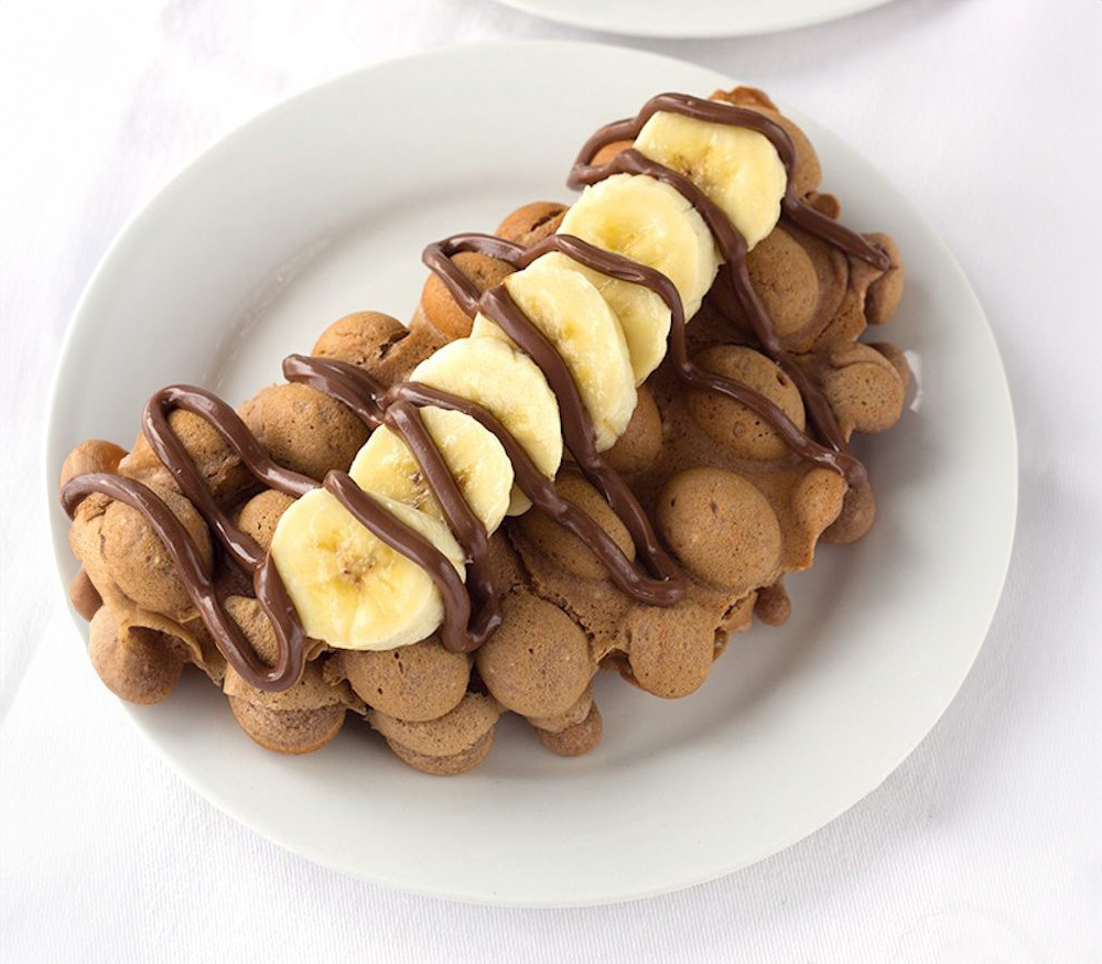 Nutella Bubble Waffles with Bananas