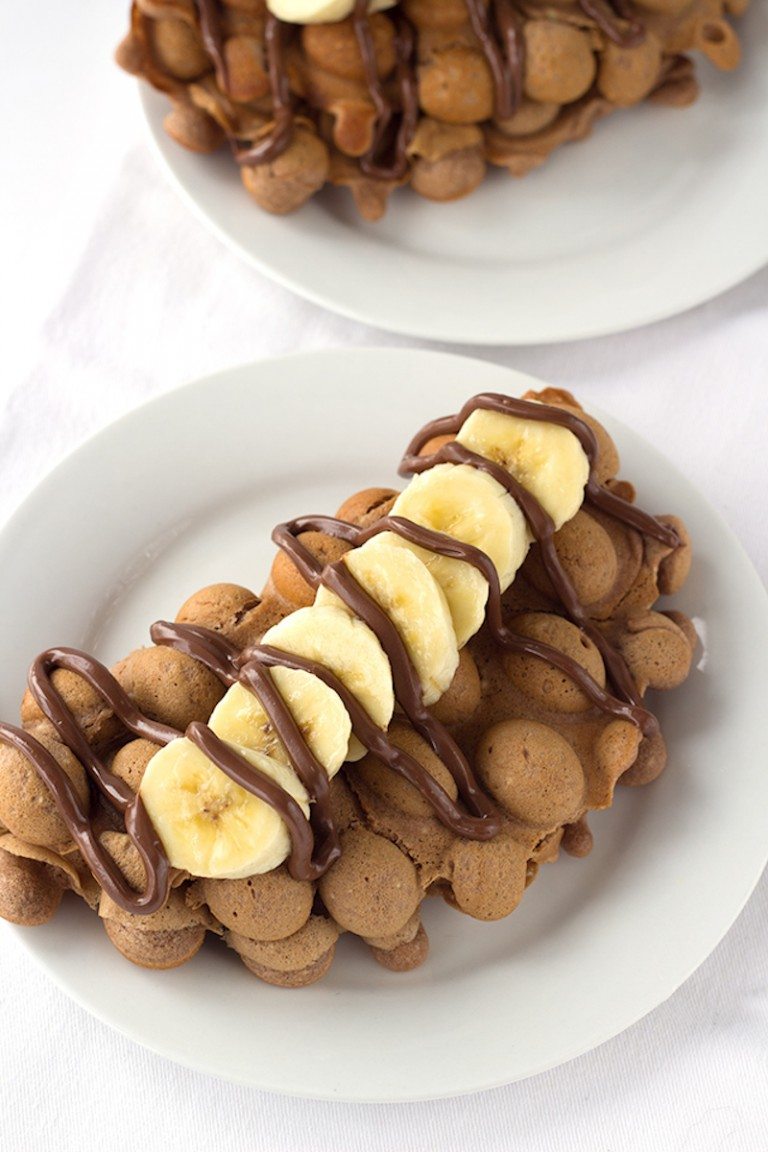 Nutella Bubble Waffles with Bananas