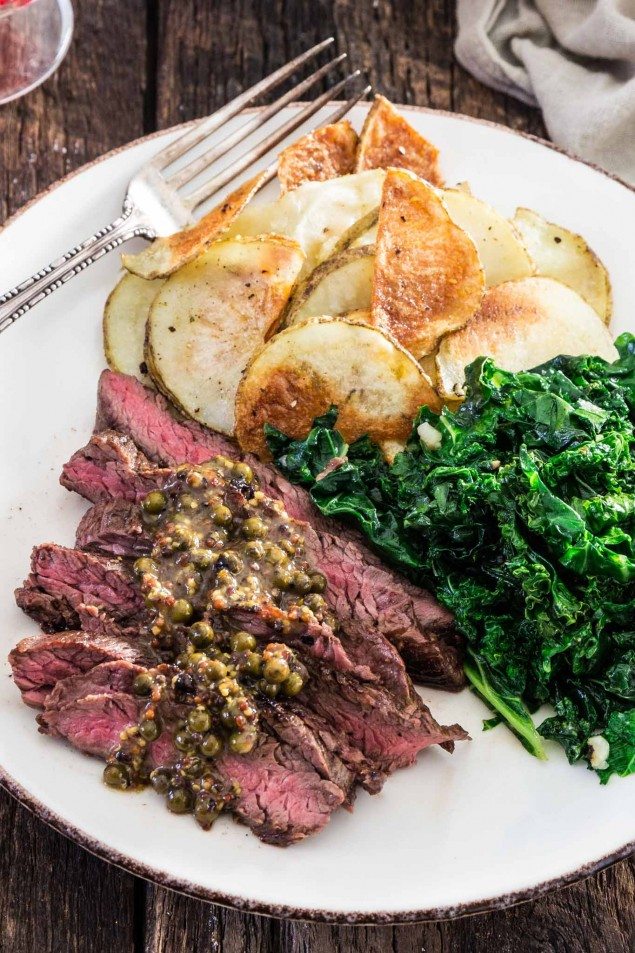 Easy Steak with Green Peppercorn Sauce