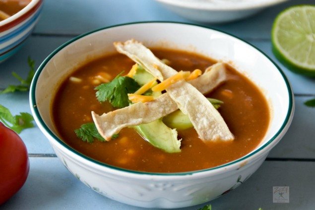 Hearty Vegetarian Tortilla Soup