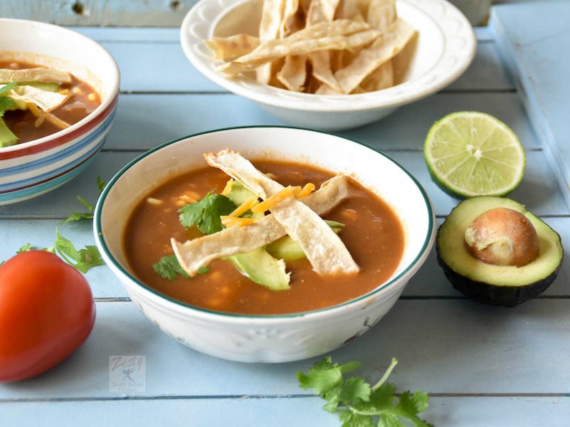 Hearty Vegetarian Tortilla Soup