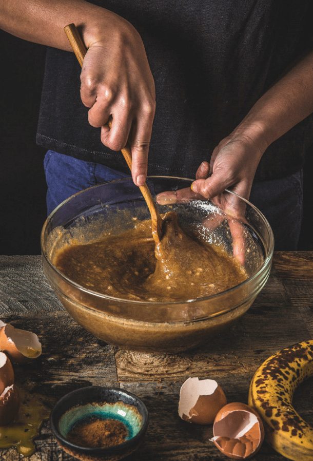 Banana Muffins and Butterscotch Whiskey Sauce