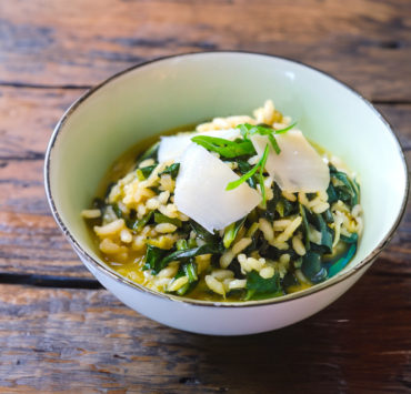 Risotto al Tarassco Dandelion Greens Recipe