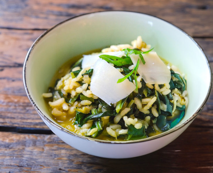 Risotto al Tarassco Dandelion Greens Recipe