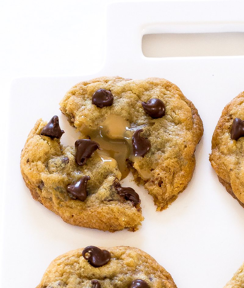 Dulce De Leche Filled Chocolate Chip Cookies