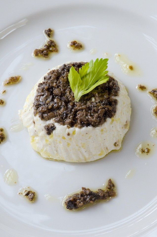 Sformatino di Ricotta with Black Truffle Sauce