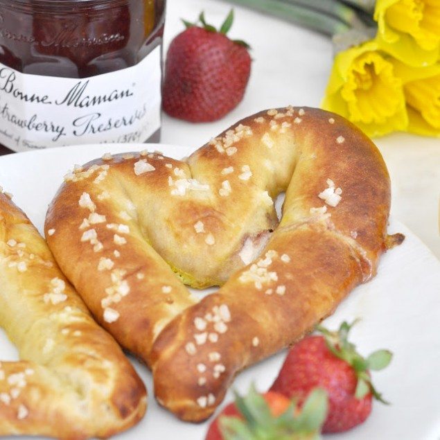 Ricotta and Strawberry Stuffed Pretzels