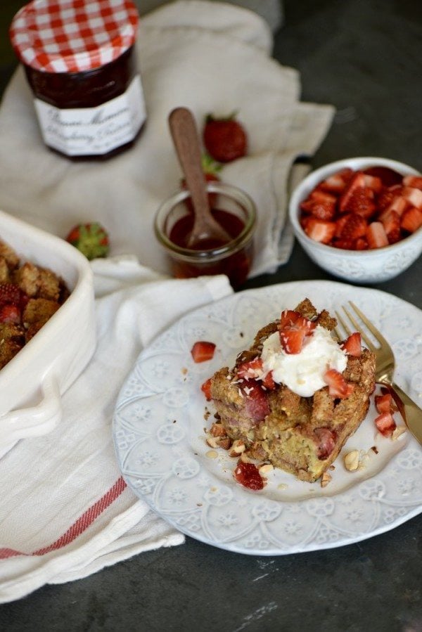 Strawberry Bread Pudding - Honest Cooking