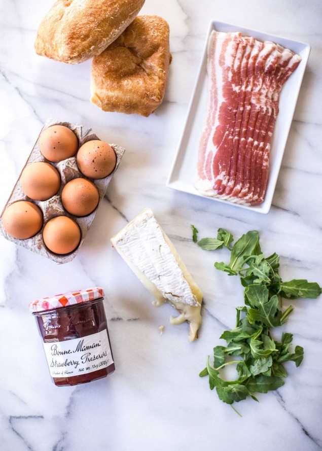 Strawberry-Glazed Bacon, Brie and Arugula Breakfast Sandwich