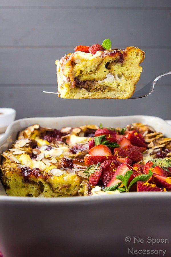 Overnight Strawberry Ricotta Breakfast Strata