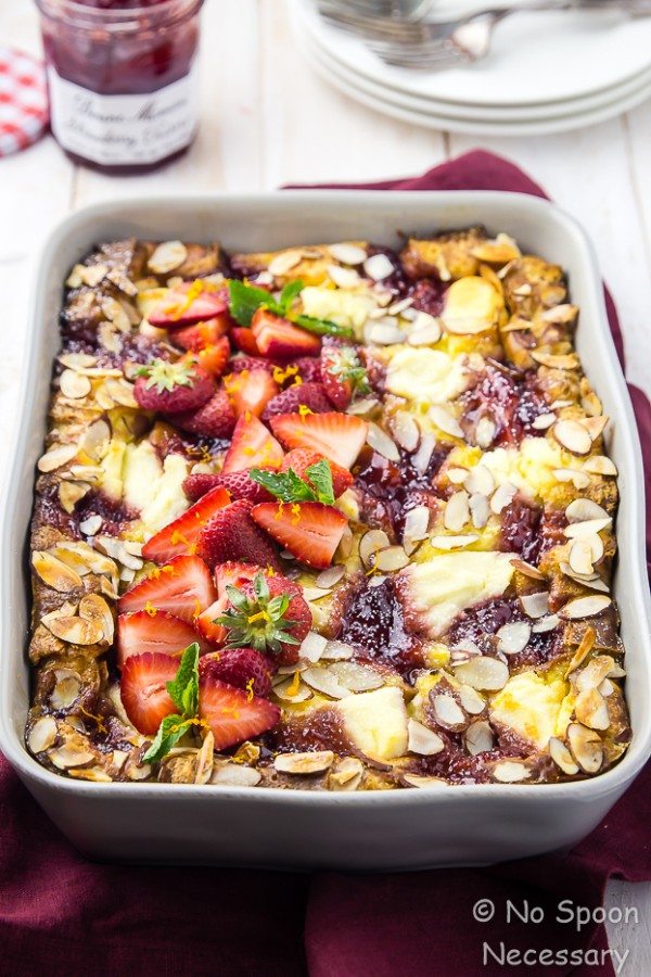 Overnight Strawberry Ricotta Breakfast Strata