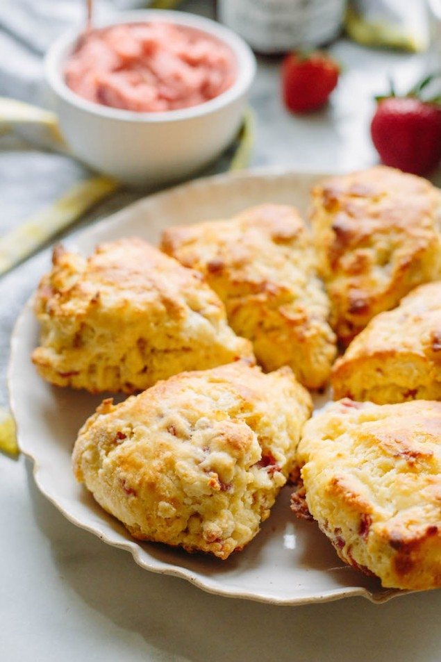 Strawberry Butter with Prosciutto and Goat Cheese Scones