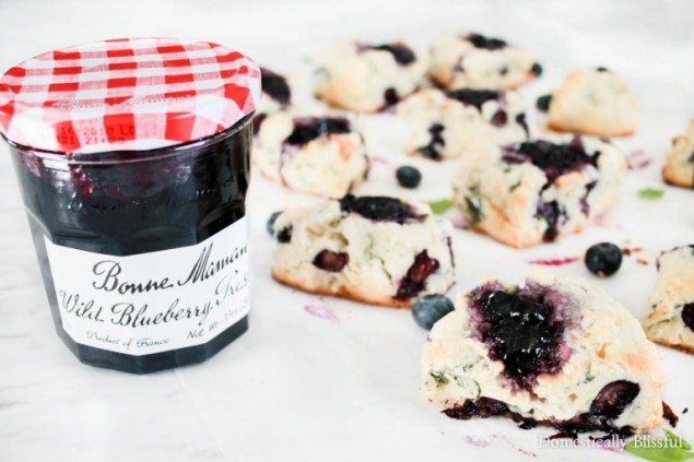 Basil Goat Cheese and Blueberry Scones