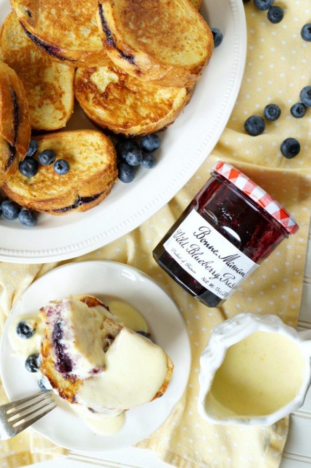 Blueberry Stuffed French Toast and Lemon Cream