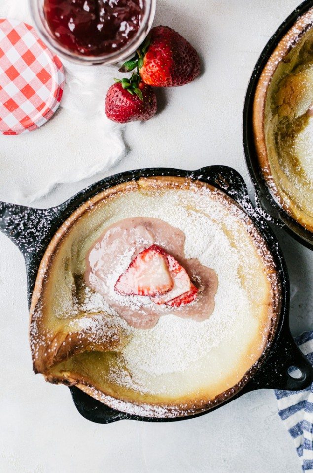 Mini Dutch Baby Pancakes and Whipped Strawberry Mascarpone