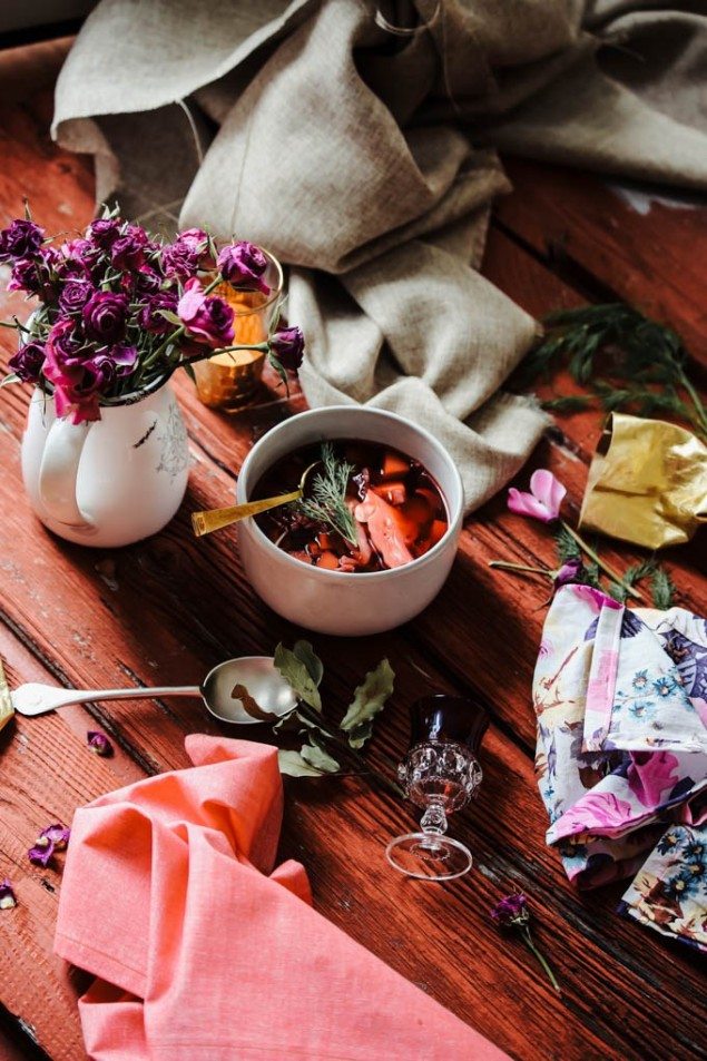 Ukrainian Borscht and Potatoes