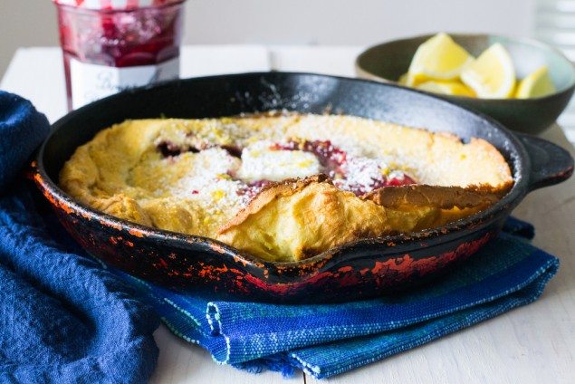 Raspberry Lemon Dutch Baby Pancake