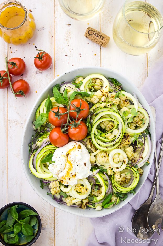 National Pinot Grigio Day: Summer Zucchini and Burrata Salad